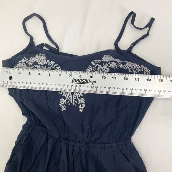 H&M Women Romper Jumpsuit Sleeveless Backless Short Blue Navy size 4 Small - Picture 3 of 8